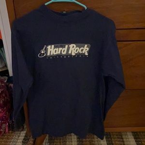 medium dark blue hard rock cafe long sleeve shirt